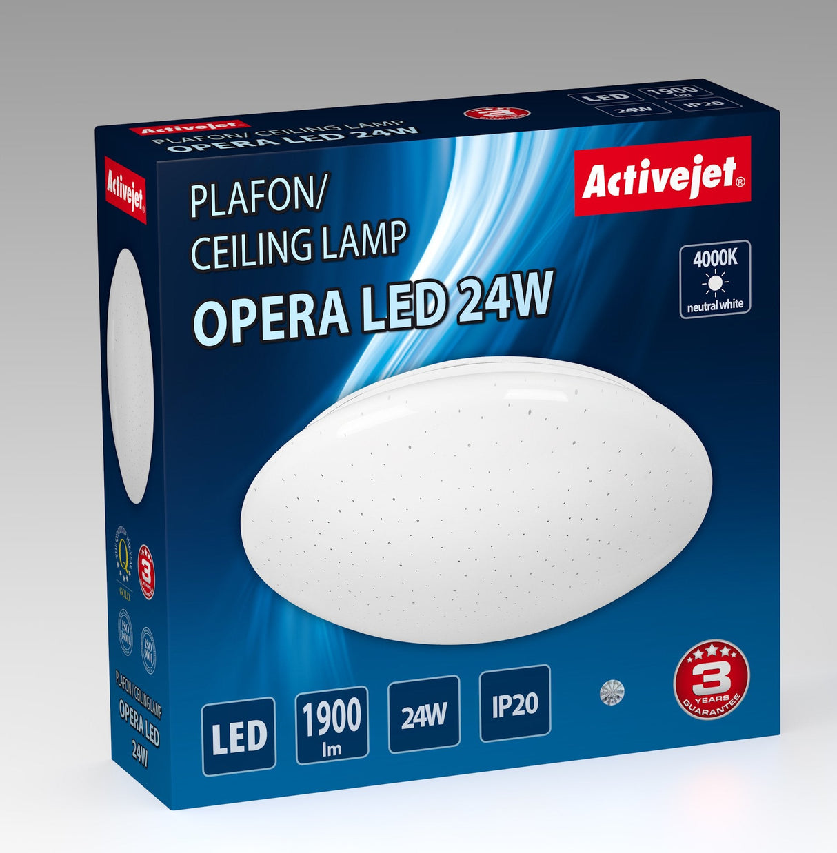 Plafón De Techo Led Moderno Activejet Opera Led 24w
