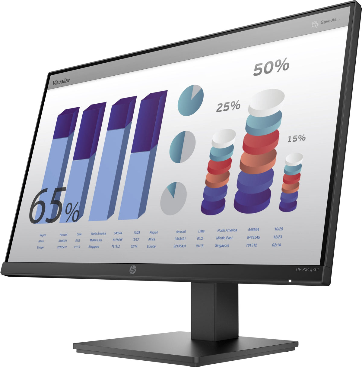 Monitor Hp P24q G4 Qhd Monitor 5ms 2560x1400 Hdmi Vga
