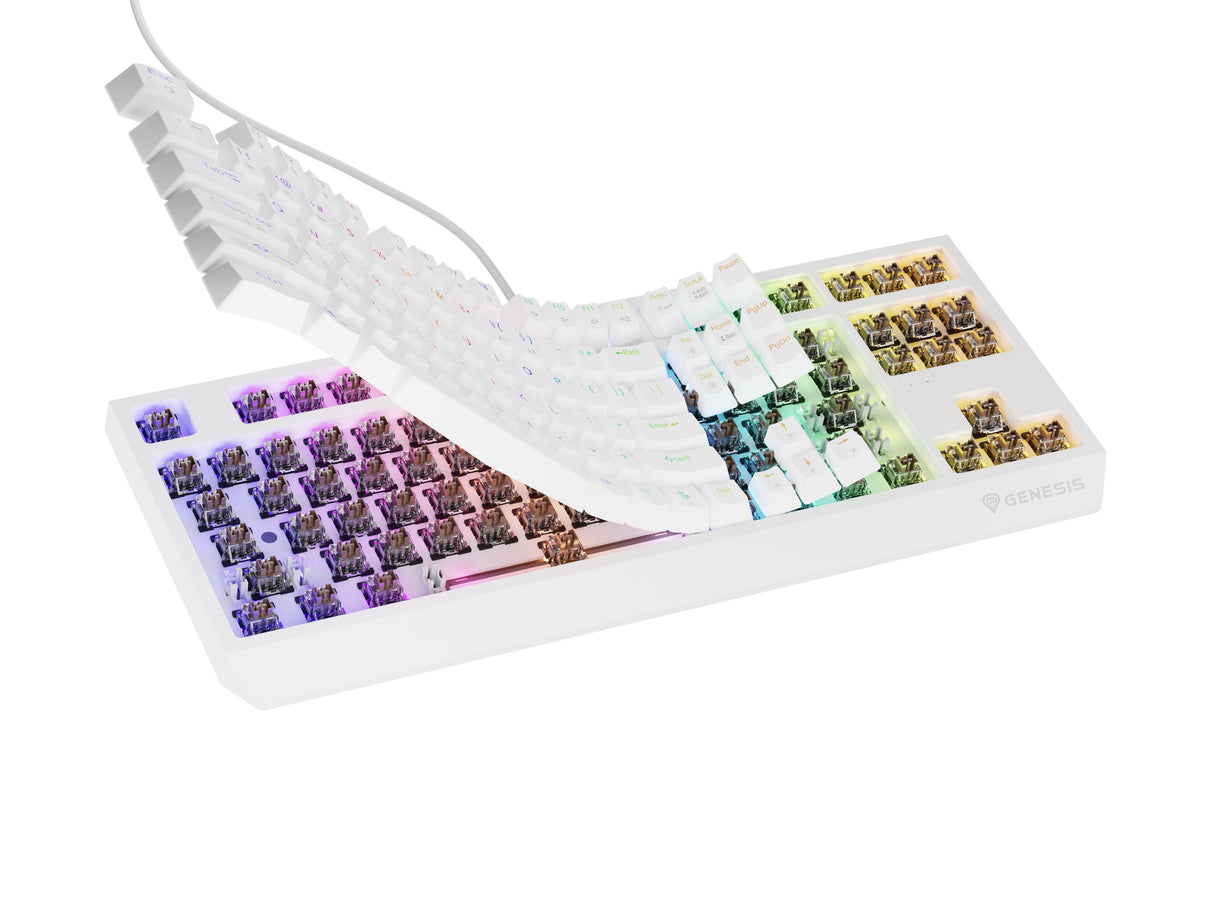 Genesis Thor 230 Tkl Teclado Juego Usb + Rf Wireless + Bluetooth Qwerty Blanco