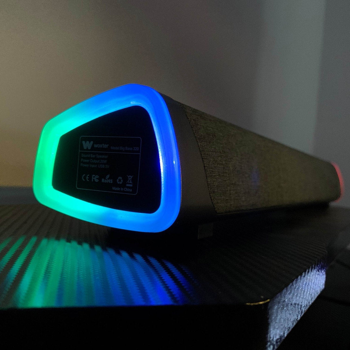 Barra De Sonido Rgb Woxter Big Bass 320 20w 2.0