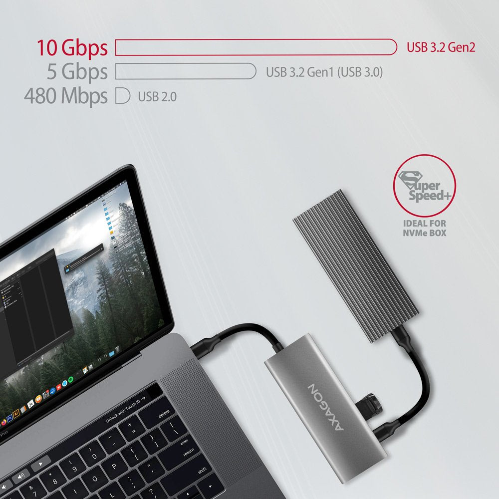 EAN 8595247909060 - Axagon HMC-5G21 base para portátil y replicador de puertos Alámbrico USB 3.2 Gen 2 (3.1 Gen 2) Type-C Gri imagen 4