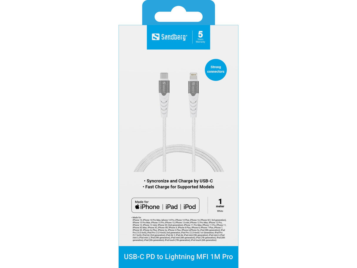 EAN 5705730136252 - Sandberg 136-25 cable de conector Lightning Blanco imagen 2