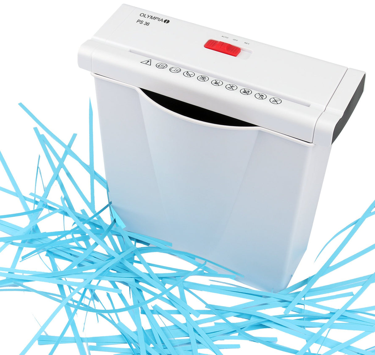 EAN 4030152027071 - Olympia 2707 triturador de papel Corte en tiras 34 cm Blanco imagen 1