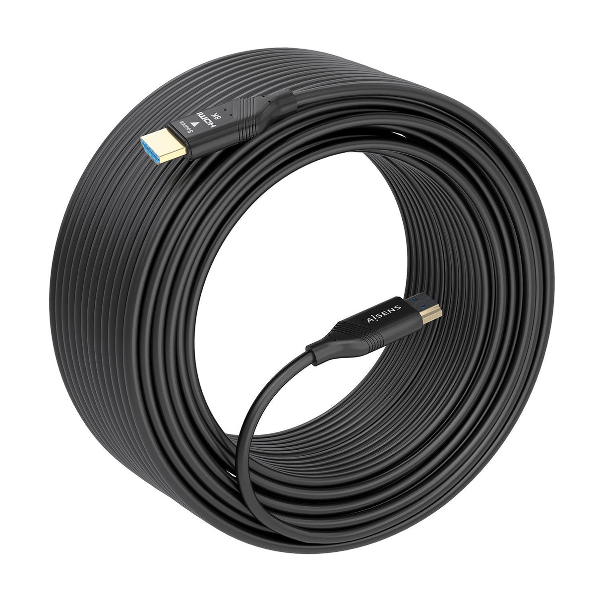 Aisens Cable Hdmi V2.1 Aoc Ultra Alta Velocidad / Hec 8k@60hz 4k@120hz 4:4:4 48gbps, A/M-A/M, Negro, 25m