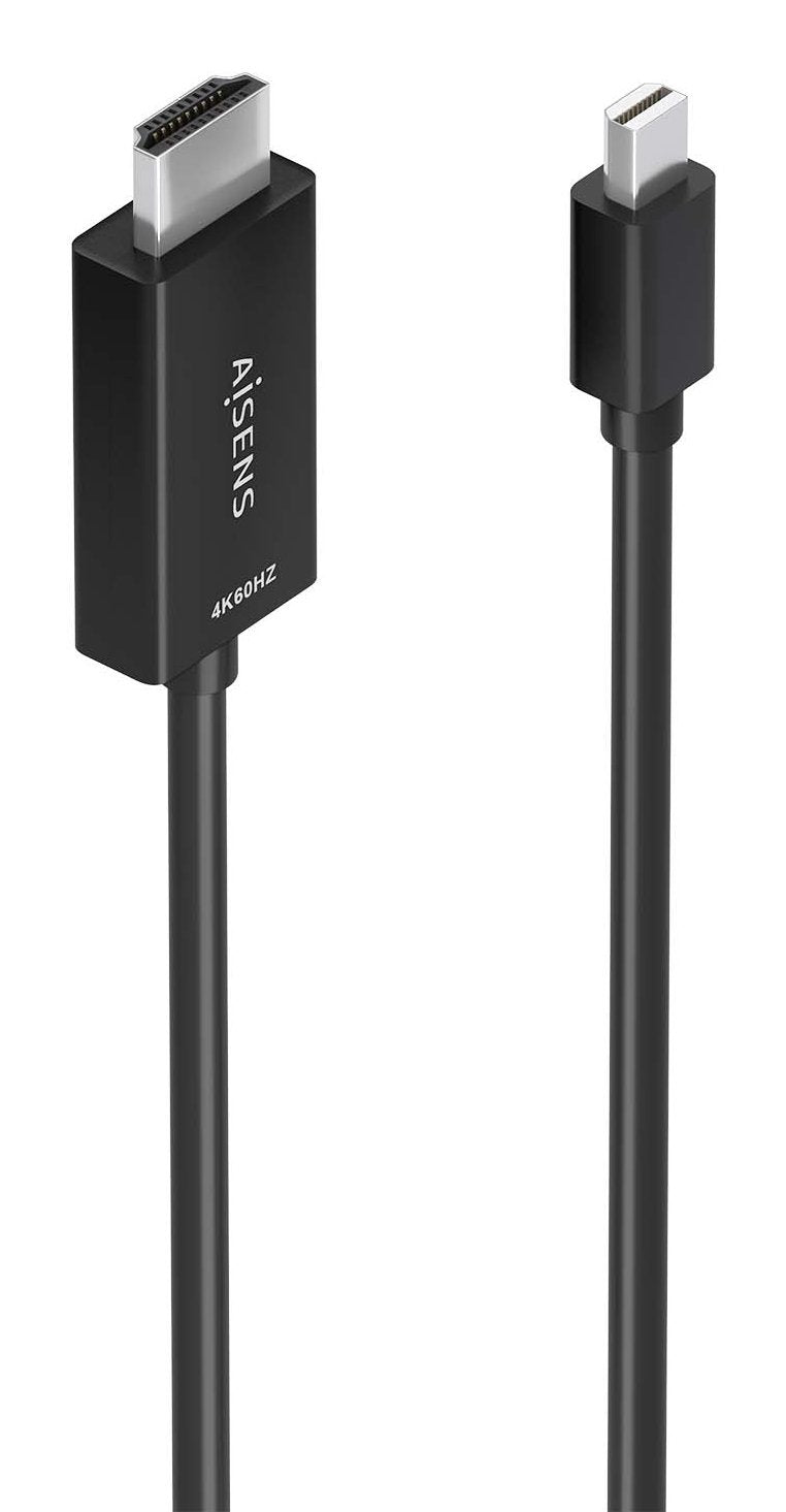 Aisens Cable Conversor Mini Dp A Hdmi 4k@60hz, Mini Dp/M-Hdmi/M, Negro, 1.0m