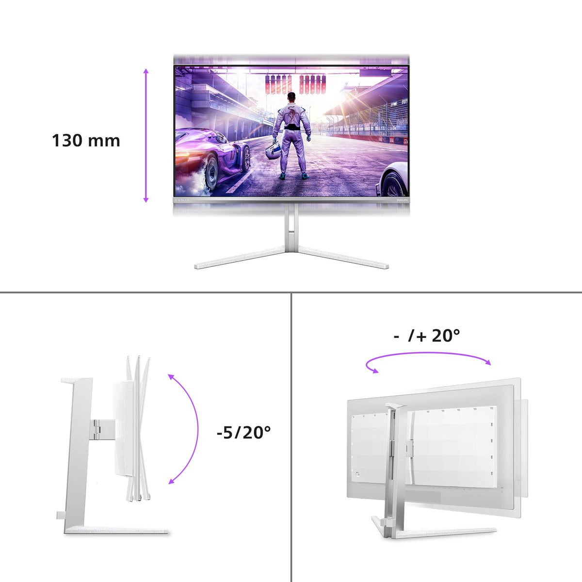 EAN 8712581806309 - Philips Evnia 8000 27M2N8500/00 pantalla para PC 67,3 cm (26.5") 2560 x 1440 Pixeles Quad HD QD-OLED Blan imagen 4