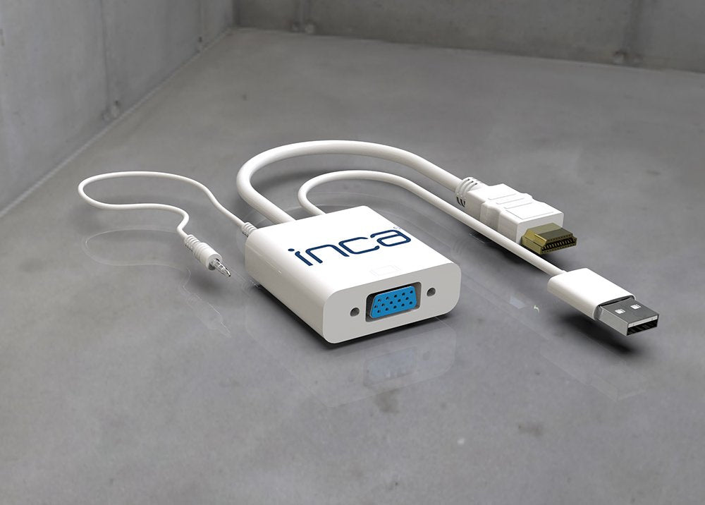 Inca Ivth-01 Adaptador Convertidor Vga A Hdmi Usb Audio Macho-Hembra Hdmi