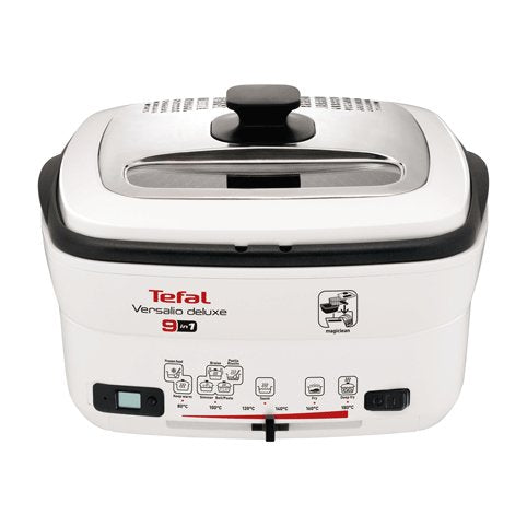 Tefal Freidora Multifuncional 9 En 1 Versalio Deluxe Blanco/Negro, 1.600 Vatios Fr4950