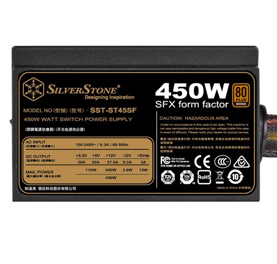 Fuente De Alimentación Sfx Silverstone St45sf V3.0 450w (80plus Bronze. Vent. 92mm)