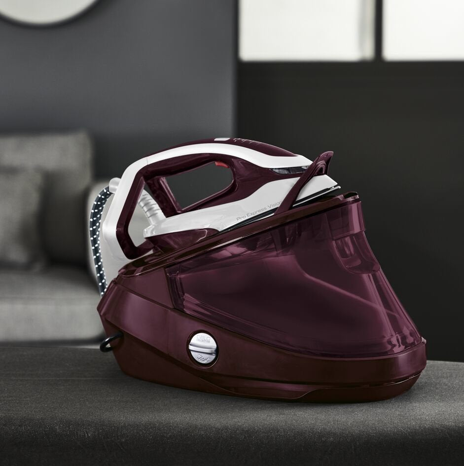 Estación Plancha Tefal Pro Express Vision Gv9810e0 Al Vapor 3000 W 1,1 L Durilium Airglide Autoclean Soleplate Rojo, Blanco, Estación De Planchado A Vapor Berenjena/Blanco, 3000 W, 680 G/Min, Durilium Airglide Autoclean Soleplate, 8,3 Bar