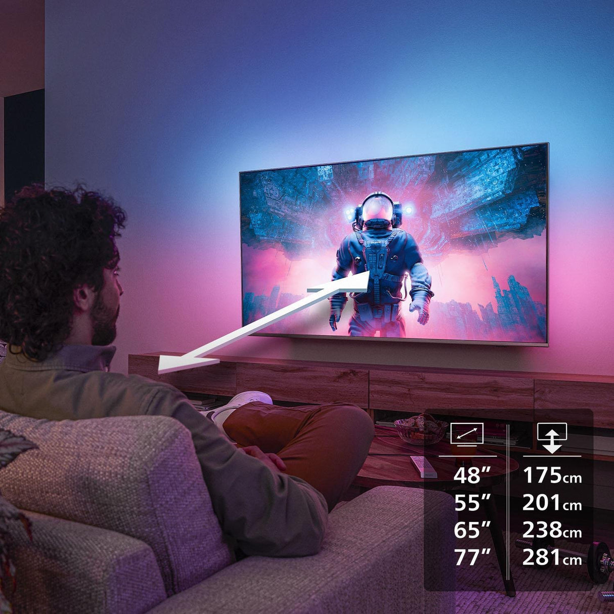 EAN 8718863046753 - Philips Ambilight 48OLED760/12 Televisor 121,9 cm (48") 4K Ultra HD Smart TV Wifi Gris imagen 3