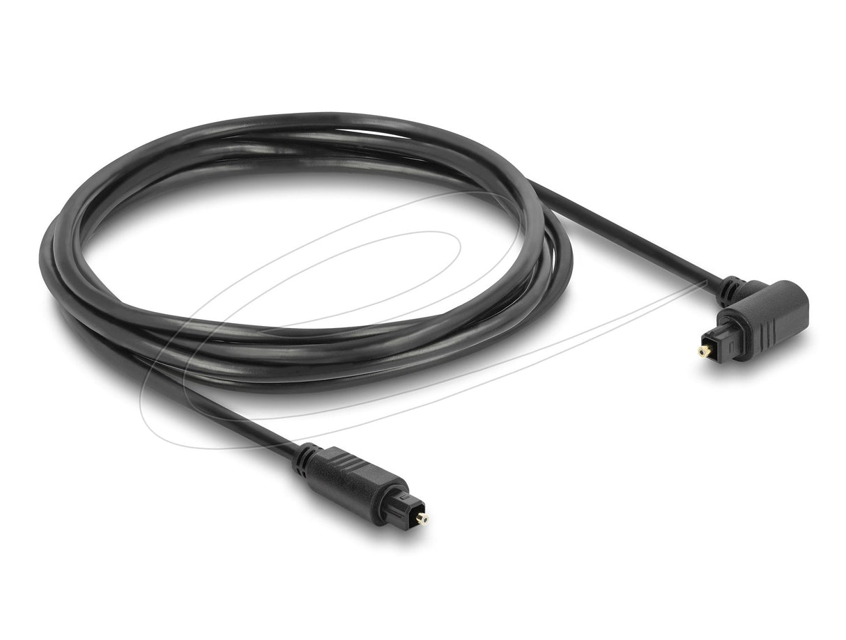 Delock Toslink Cable Stecker 90° Gewinkelt Auf Stecker Gerade, Ø 4 Mm, 1,5 M, Schwarz