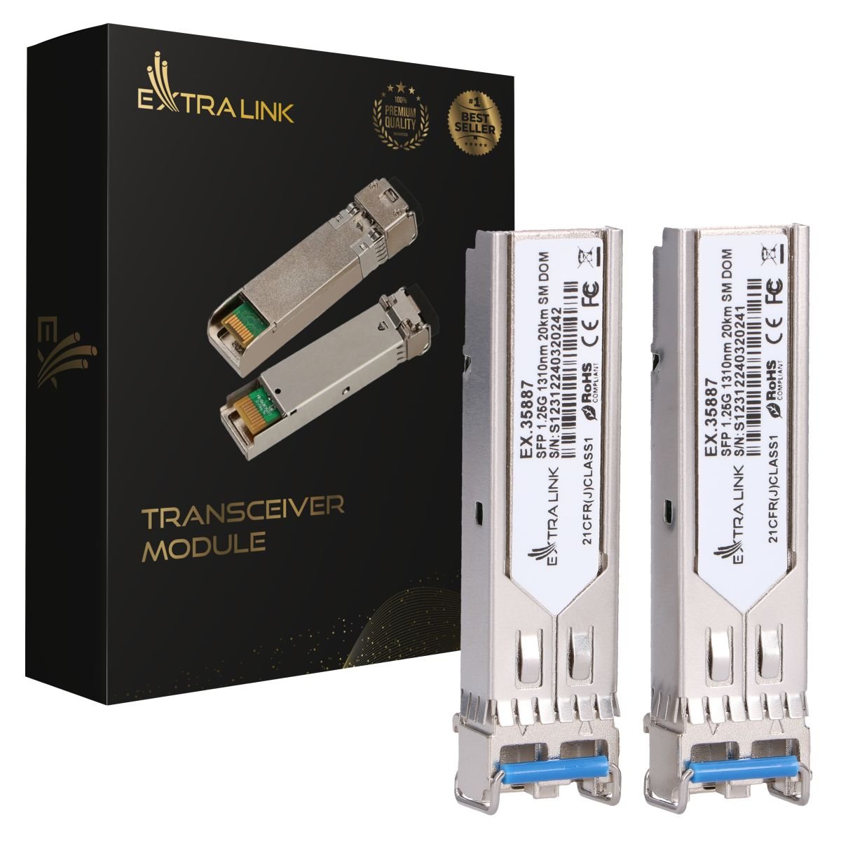 Extralink Sfp 1.25g 1310nm 20km Sm Dom 2-Pack
