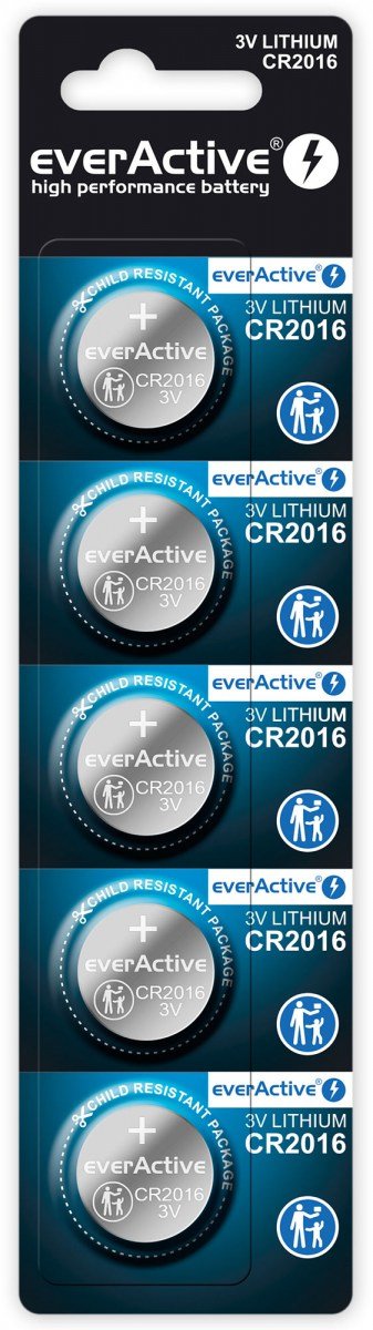 Everactive Cr20165bl Pila Doméstica Batería De Un Solo Uso Cr2016 Litio