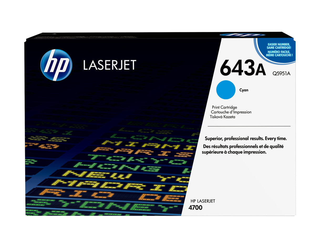 EAN 0829160493886 - HP 643A Cyan Original LaserJet Toner Cartridge cartucho de tóner 1 pieza(s) imagen 1