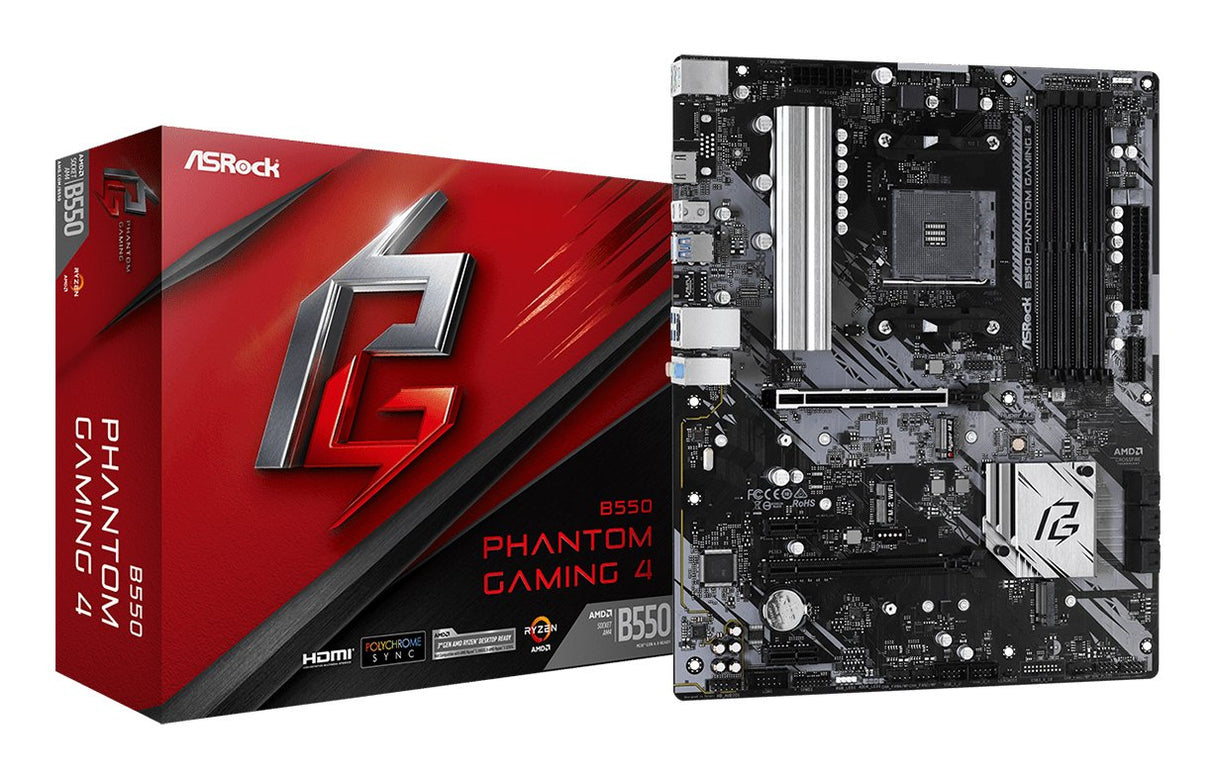 EAN 4710483931499 - Asrock B550 Phantom Gaming 4 AMD B550 Zócalo AM4 ATX imagen 1
