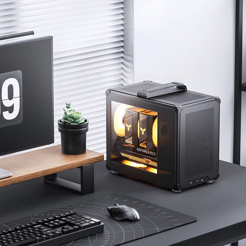 Jonsbo C6 Max Pc-Gehäuse, Mini-Gehäuse, Micro-Atx, Tempered Glass - Schwarz