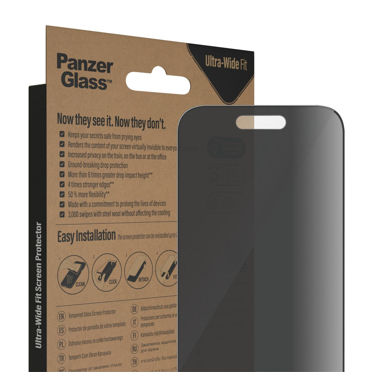 EAN 5711724127847 - PanzerGlass ® Privacy Screen Protector iPhone 14 Pro | Ultra-Wide Fit w. EasyAligner Protector de pantall imagen 6