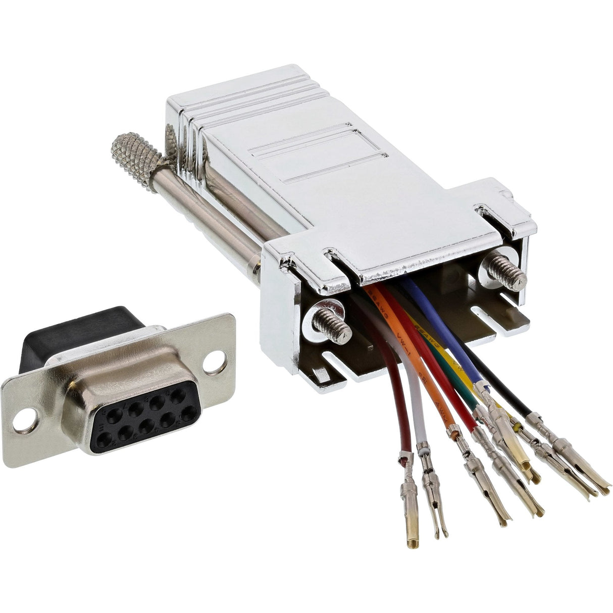 Adaptador Inline Db9 Hembra A Rj45 8p8c Hembra Carcasa Metal