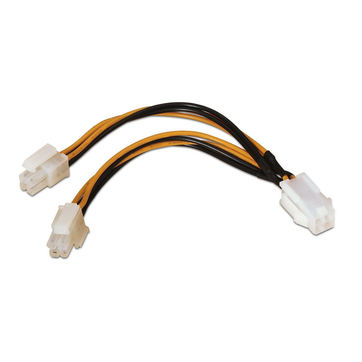 Aisens Cable De Alimentacion - 4pin/H-4+4pin/M - 15cm - 100% Cobre - Negro