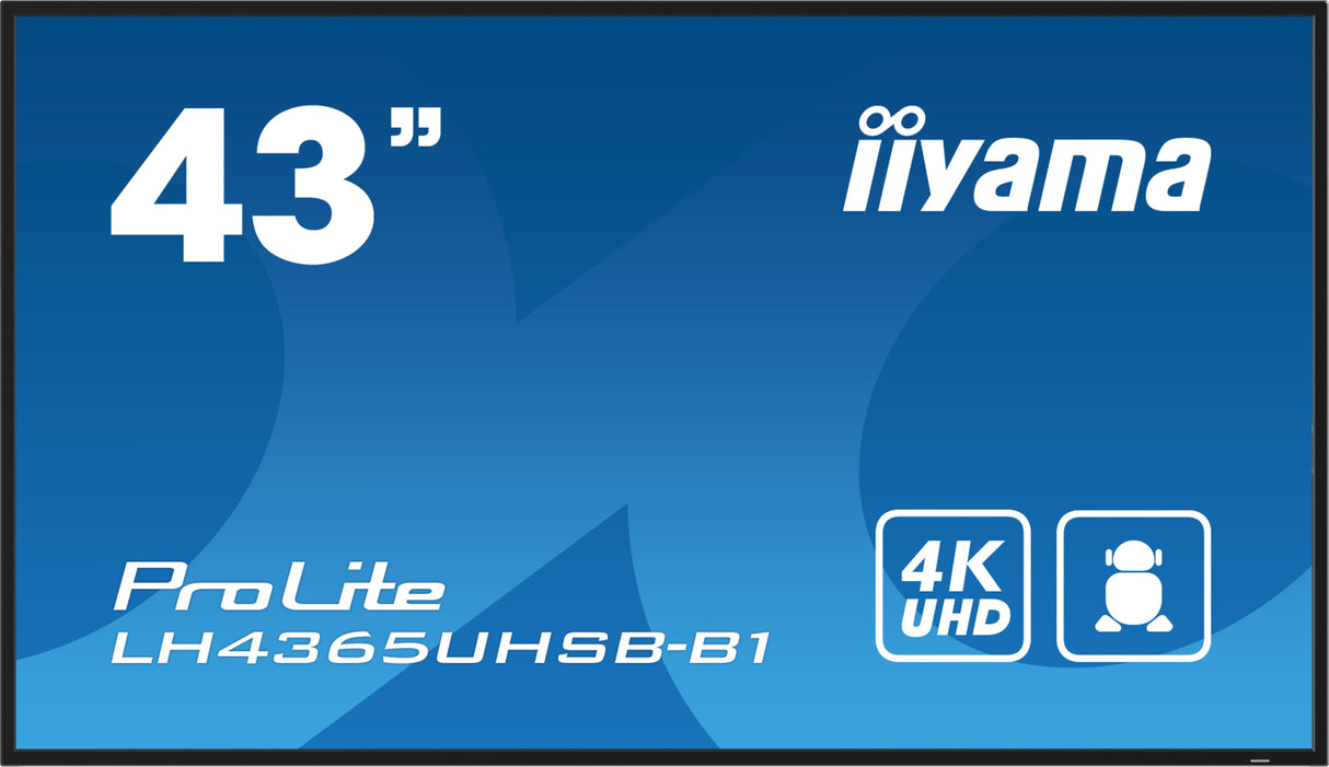 Iiyama Prolite Lh4365uhsb-B1 109 Cm (43") Klasse (108 Cm (42.5") Sichtbar) Lcd-Display Mit Led-Hintergrundbeleuchtung -