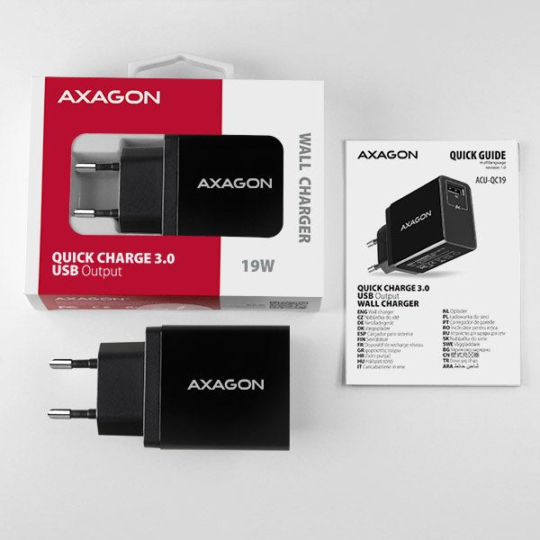 Axagon Wall Charger 1x Qc3/Afc/Fcp/Smart. 19w