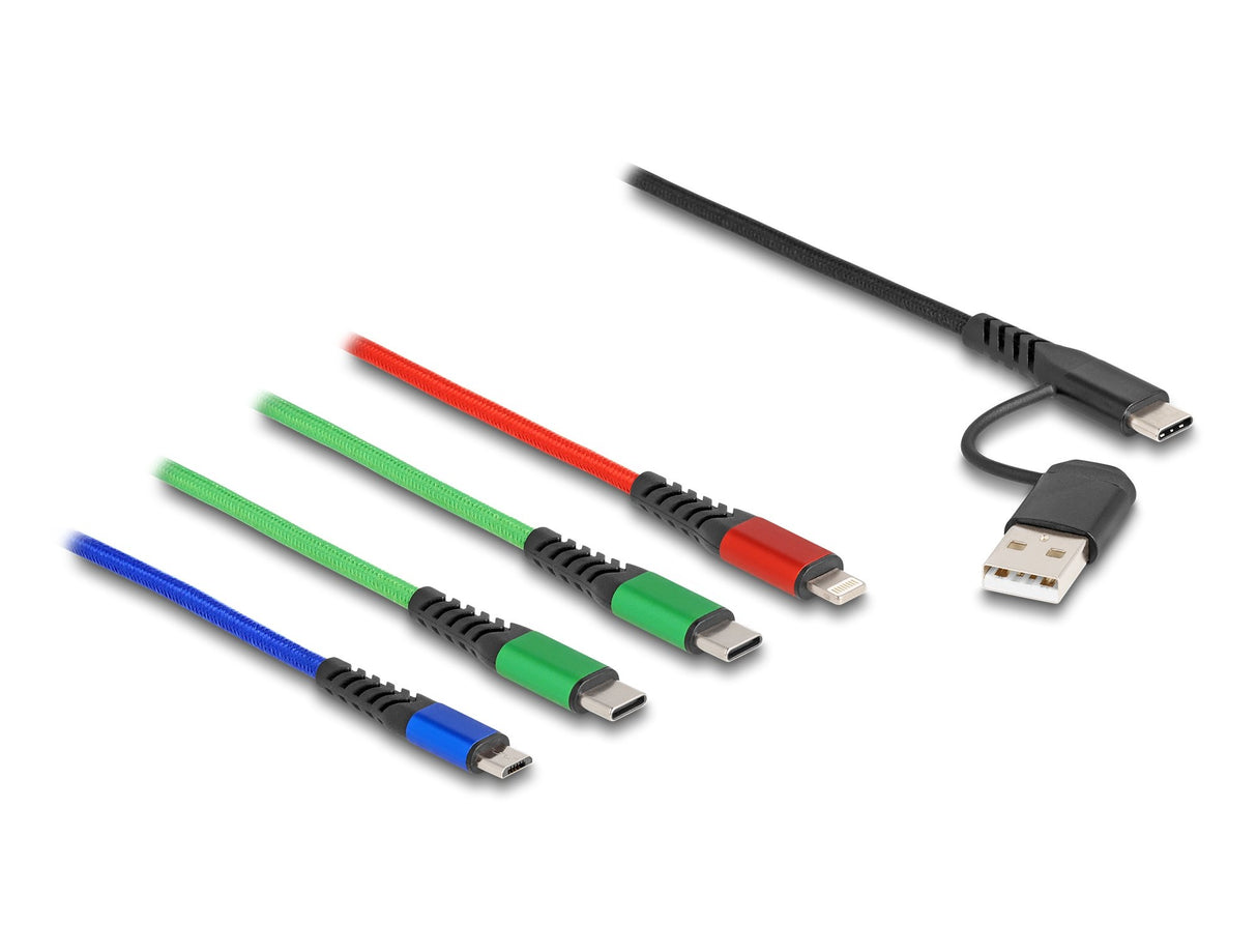 EAN 4043619870356 - DeLOCK 87035 cable USB USB 2.0 1,2 m USB A/USB C USB C/Micro-USB B/Lightning Negro, Azul, Verde, Rojo imagen 2