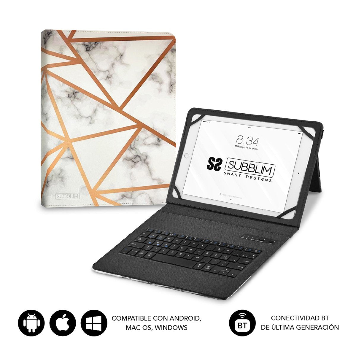 EAN 8436586742423 - SUBBLIM SUBKT5-BTTW10 teclado para móvil QWERTY Español Bluetooth Multicolor imagen 2