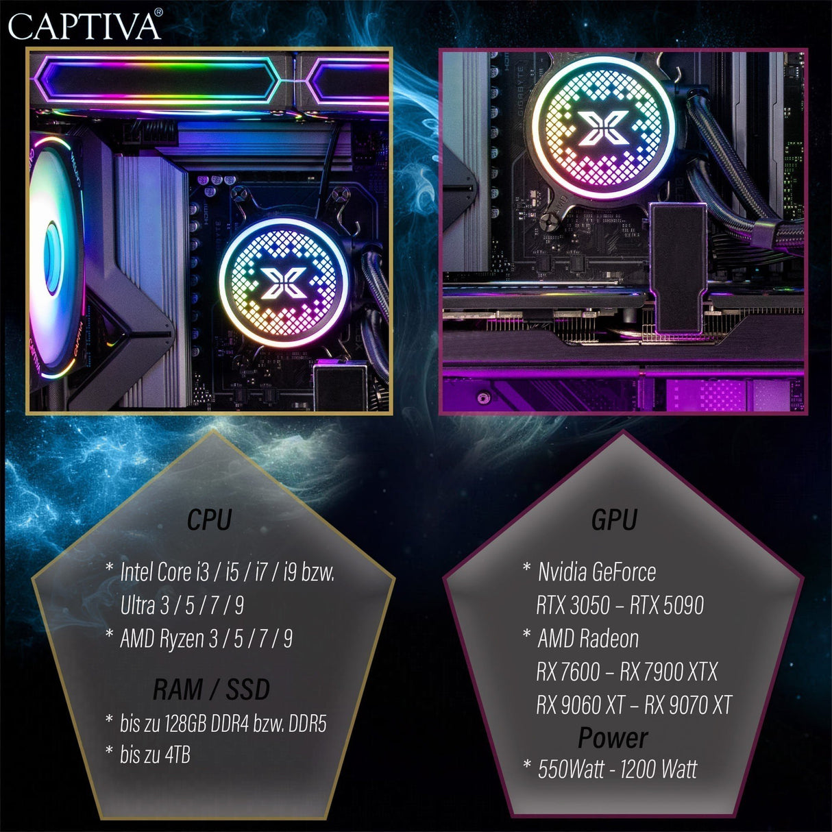 EAN 4046373950050 - CAPTIVA 95005 PCs/estación de trabajo AMD Ryzen™ 7 7800X3D 64 GB DDR5-SDRAM 2 TB SSD NVIDIA GeForce RTX 5 imagen 7