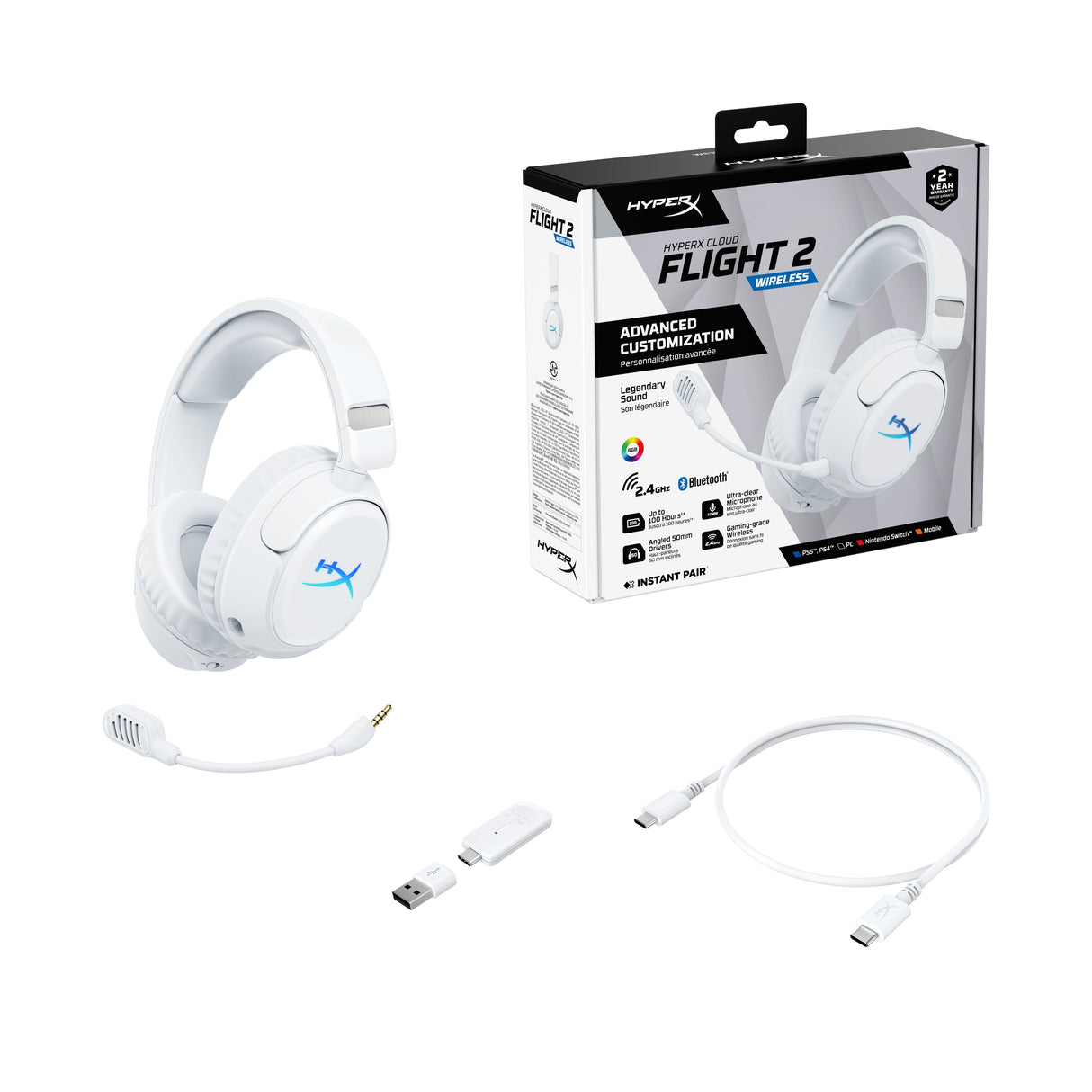 EAN 0198990148328 - HyperX Cloud Flight 2 Inalámbrico Diadema Juego Bluetooth Blanco imagen 15