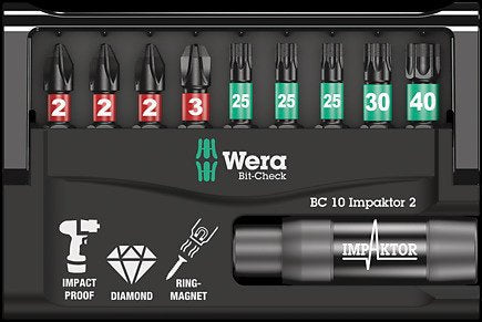Wera Bit-Check 10 Impaktor 2, 1/4", 10-Teilig, Bit-Satz 05057682001