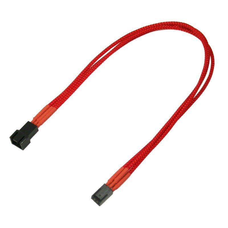 Cable De Extensión Nanoxia De 3 Pines, 30 Cm, Sencillo, Rojo
