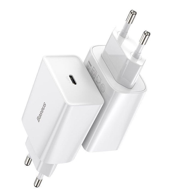 Baseus Travel Charger Speed Mini 1c Quick Charger 20w Eu White (Ccfs-Sn02)