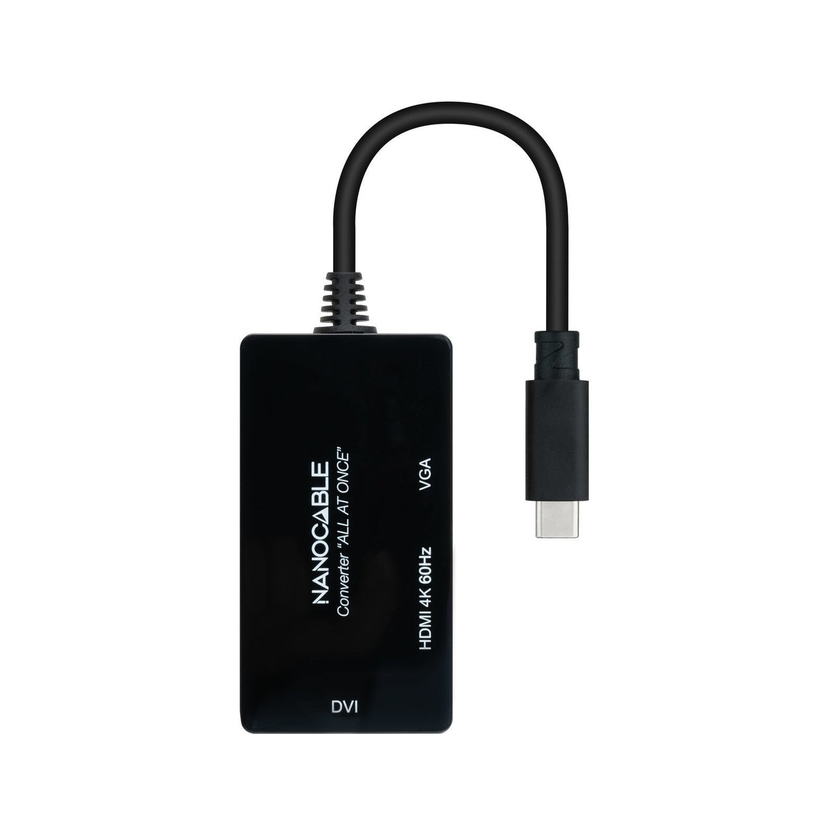 Conversor Usb-C/M A Hdmi/H, Dvi/H, Vga/H Negro