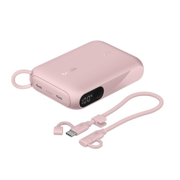 Belkin Powerbank Mit Display 20w 10.000mah Usb-C Rosa Bpb027hqpk