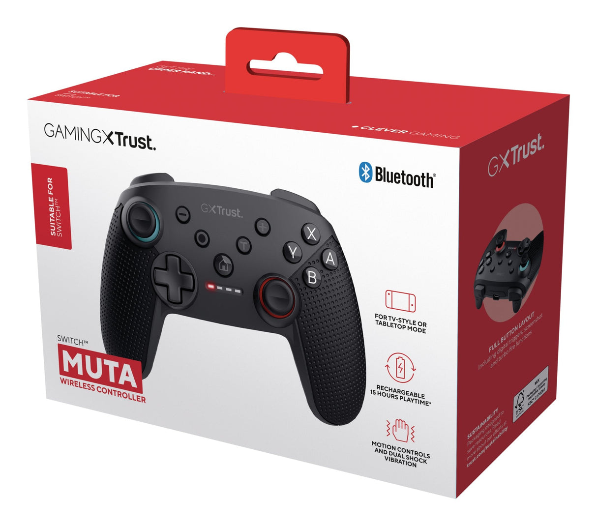 EAN 8713439254259 - Trust GXT 1246 MUTA Negro Bluetooth Gamepad Analógico/Digital Nintendo Switch, Nintendo Switch Lite, Nint imagen 5