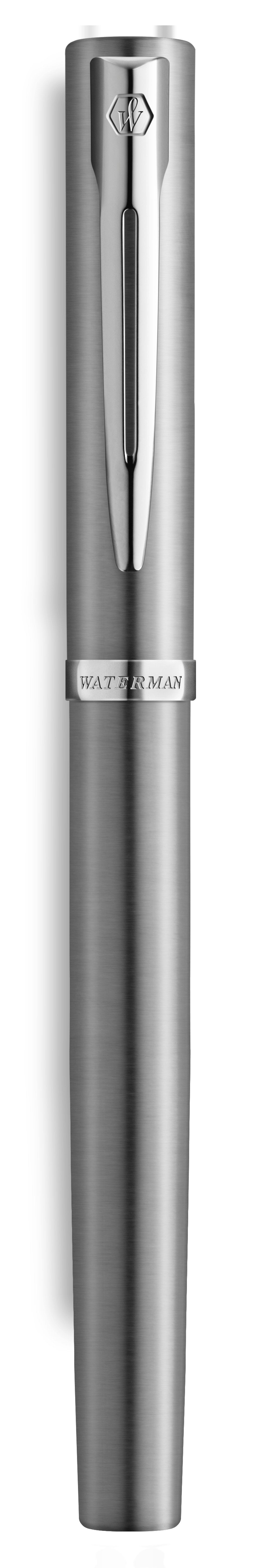 Waterman Pluma Estilográfica Impression Stainless Steelgt M Azul Caja De Regalo