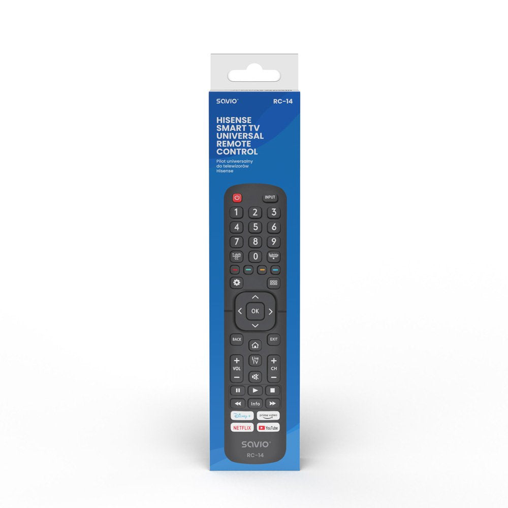 Savio Rc-14 Mando A Distancia/Reemplazo Universal Para Hisense, Smart Tv