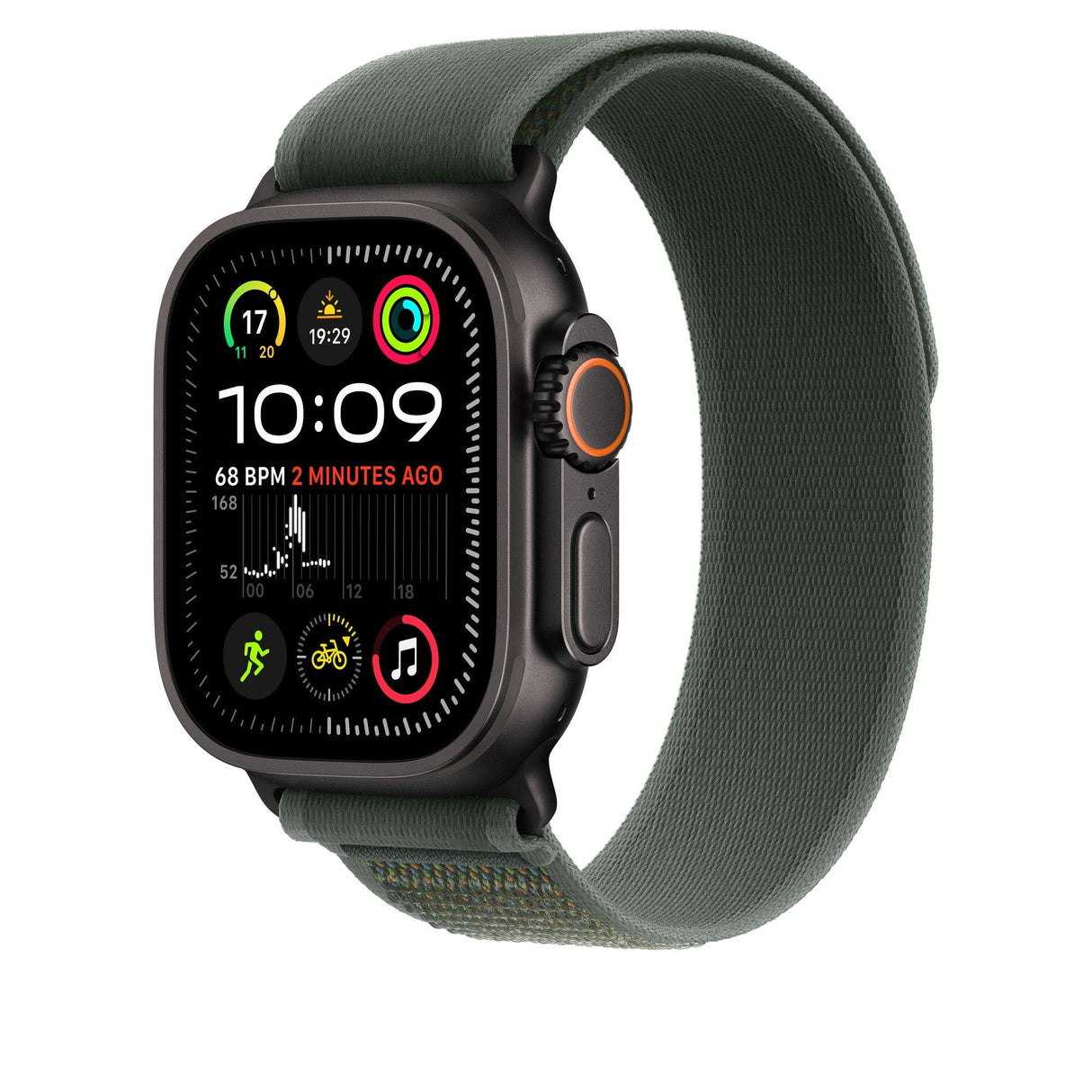 Apple 49mm Green Trail Loop - S/M - Black Titanium Finish