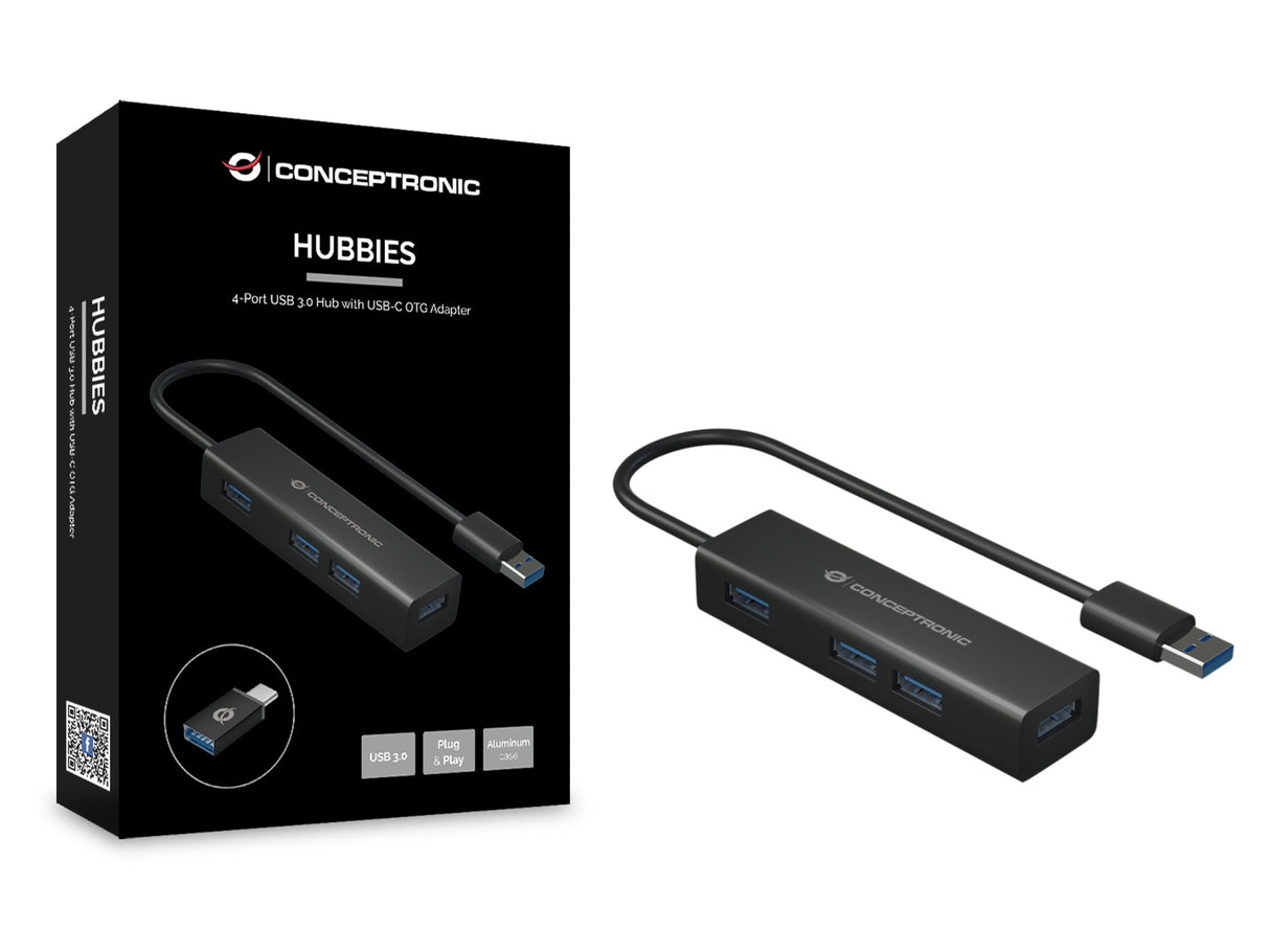 EAN 4015867225547 - Conceptronic HUBBIES06B hub de interfaz USB 3.2 Gen 1 (3.1 Gen 1) Type-A 5000 Mbit/s Negro imagen 2