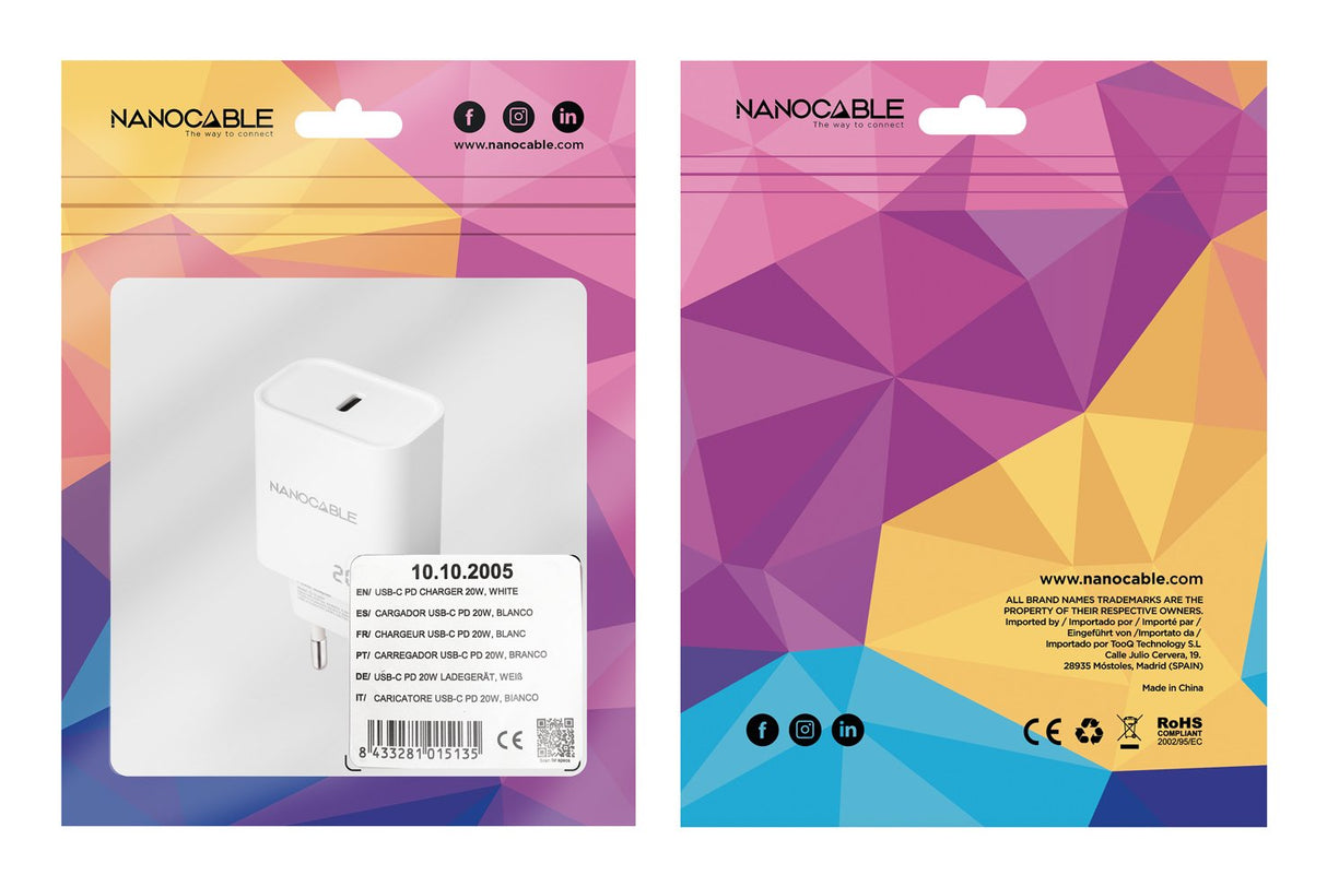 Cargador Usb-C Pd 20w Blanco