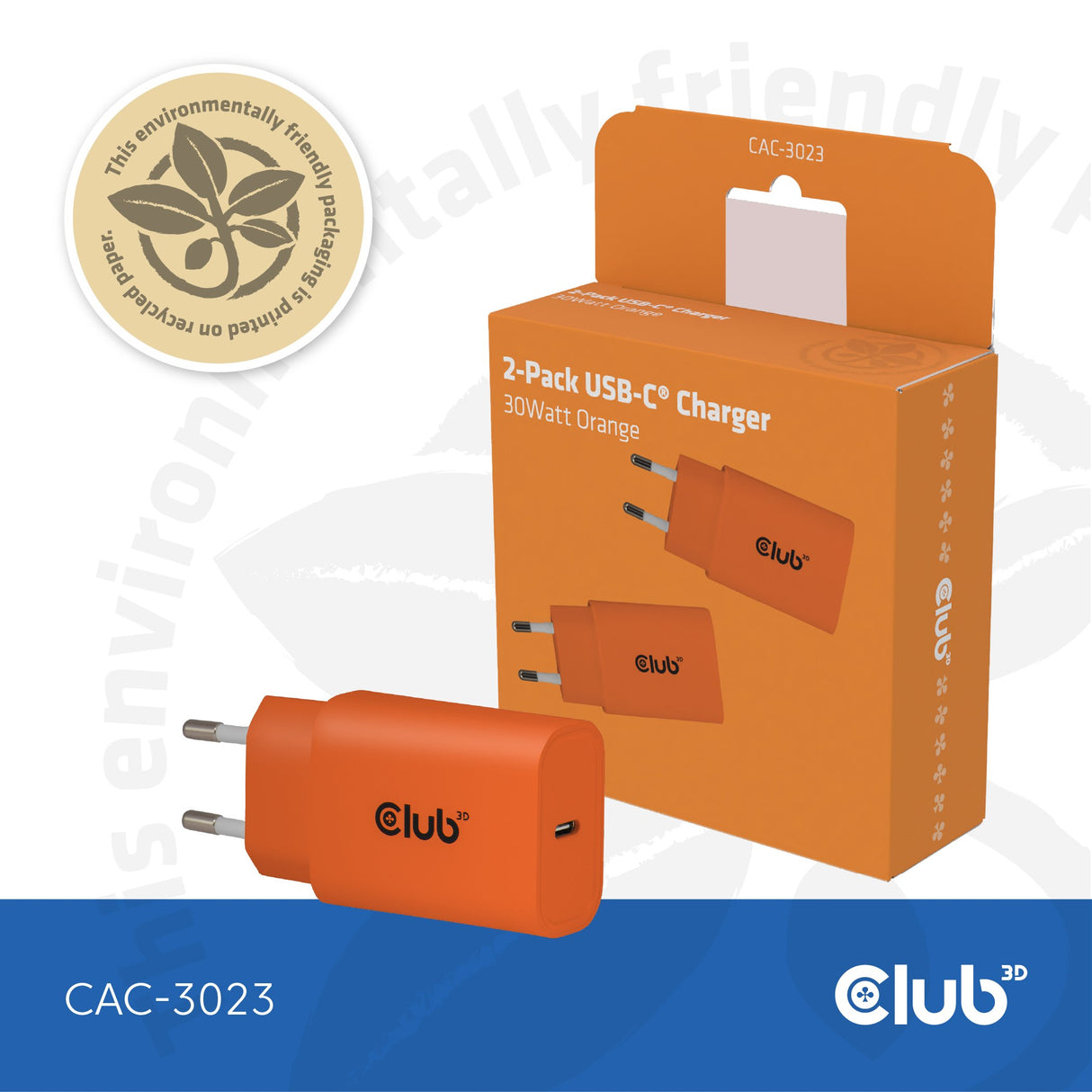 EAN 8719214473426 - CLUB3D CAC-3023 cargador de dispositivo móvil Smartphone, Universal Naranja Corriente alterna Carga rápid imagen 10