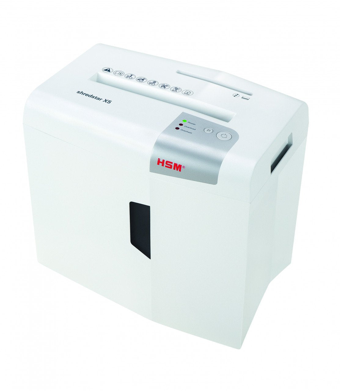 EAN 4026631057721 - HSM X5 triturador de papel Corte en partículas 58 dB 22 cm Plata, Blanco imagen 1