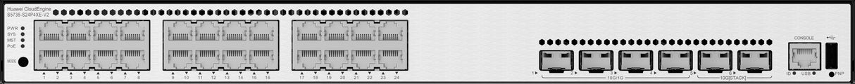 EAN 6901443422135 - Huawei S5735-S24P4XE-V2 Gigabit Ethernet (10/100/1000) Energía sobre Ethernet (PoE) 1U Negro, Metálico imagen 1