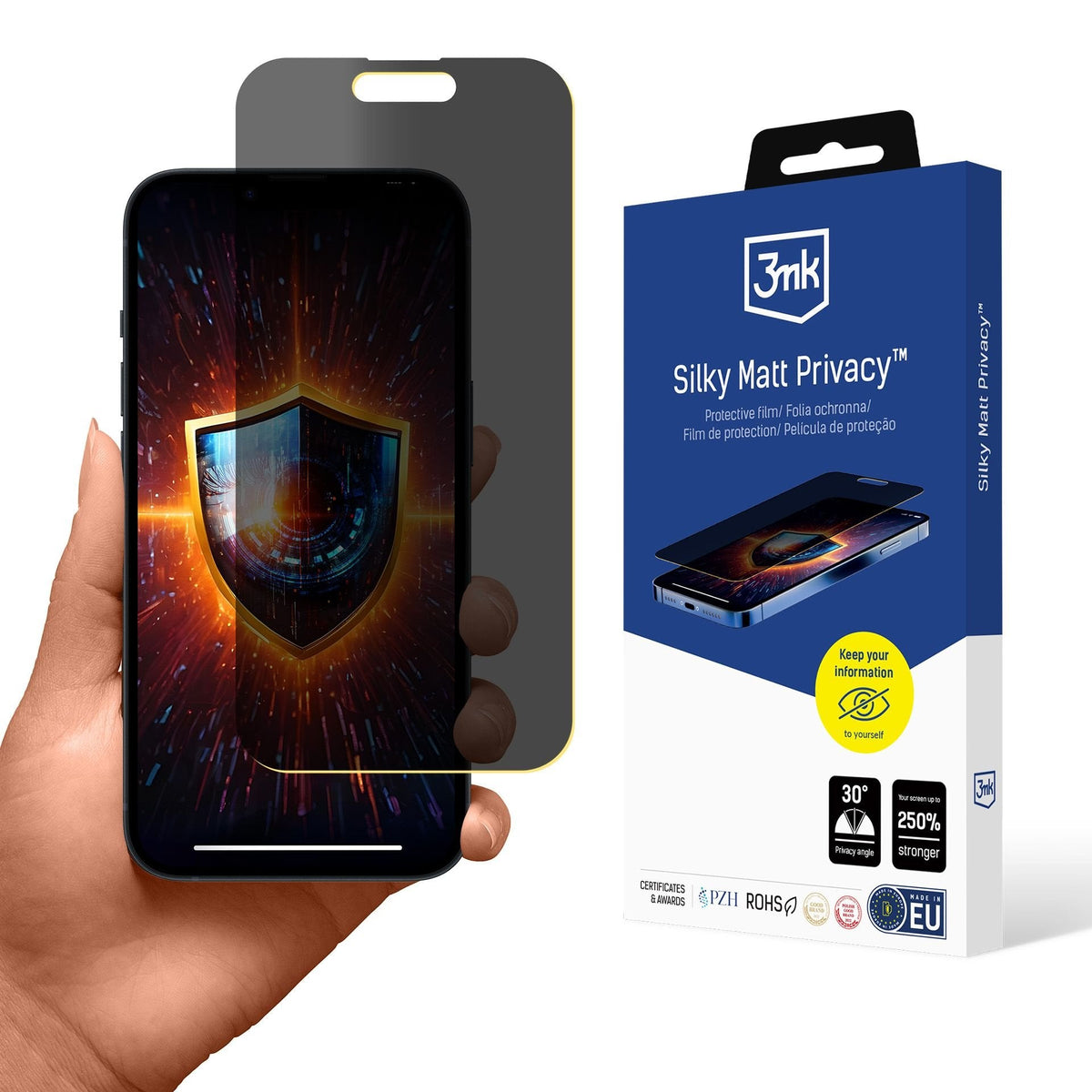 Protector De Pantalla De Privacidad Para Iphone 15-3mk Silky Matt Privacy