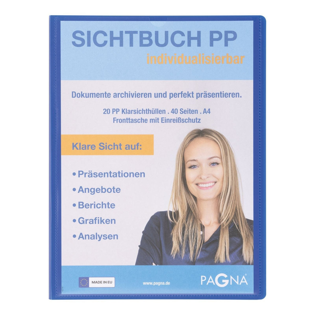 Pagna Office Sichtbuch Din A4 20 Fundas Azul