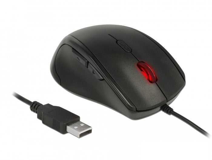 Delock 12548 Ratón Usb Tipo A Óptico 2400 Dpi Zurdos