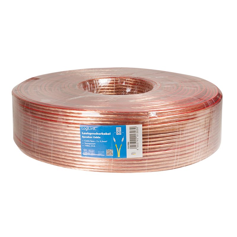Logilink Ca1086 Cable De Audio 100 M Transparente