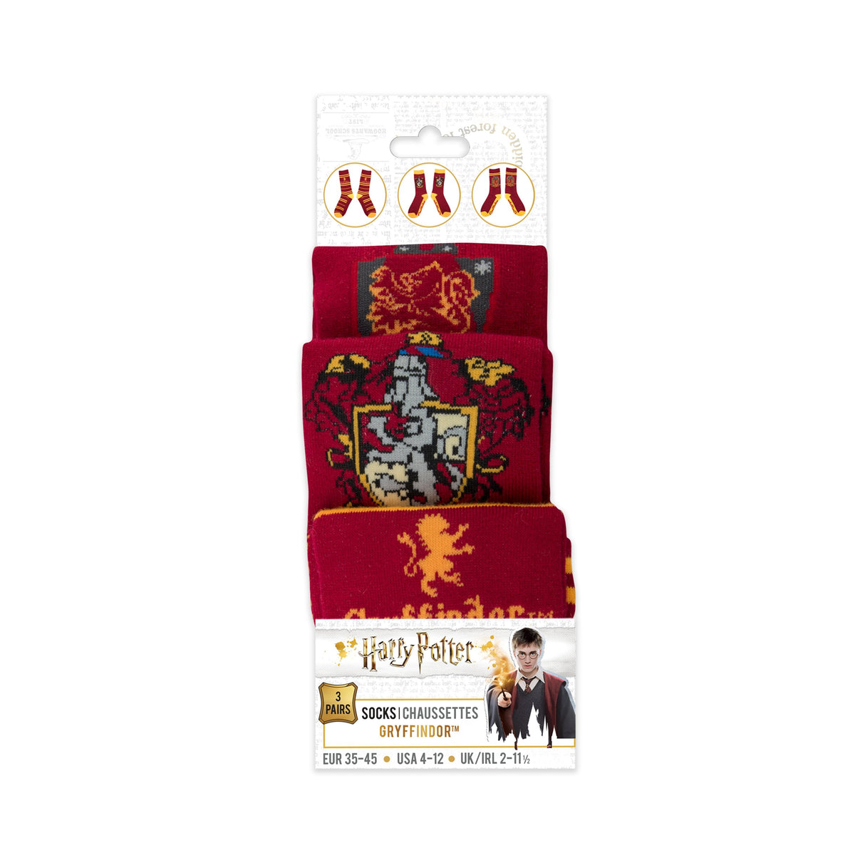 Set 3 Calcetines Gryffindor Harry Potter