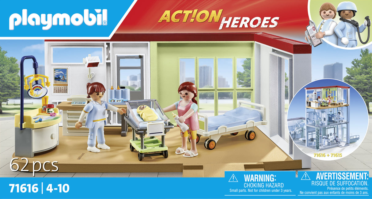 Playmobil 71616 Action Heroes Pabellón De Maternidad, Juguete De Construcción 71616